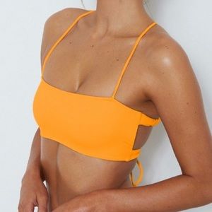 White Fox bright orange bikini top size M
